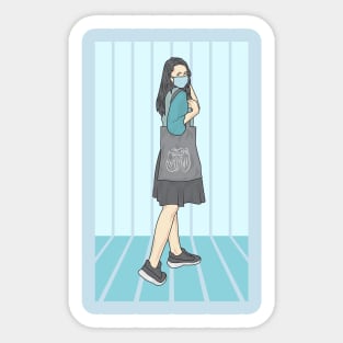Women in Blue Cloud Collection Sticker